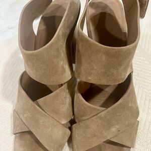 Vince Tan Suede Heeled Sandals